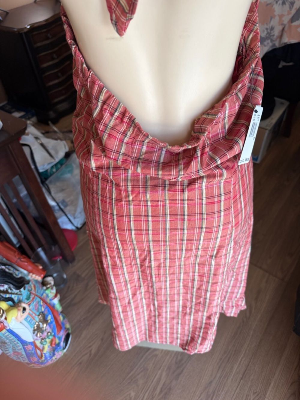 Nautica‎ Red Plaid Halter Dress - Picture 5 of 9